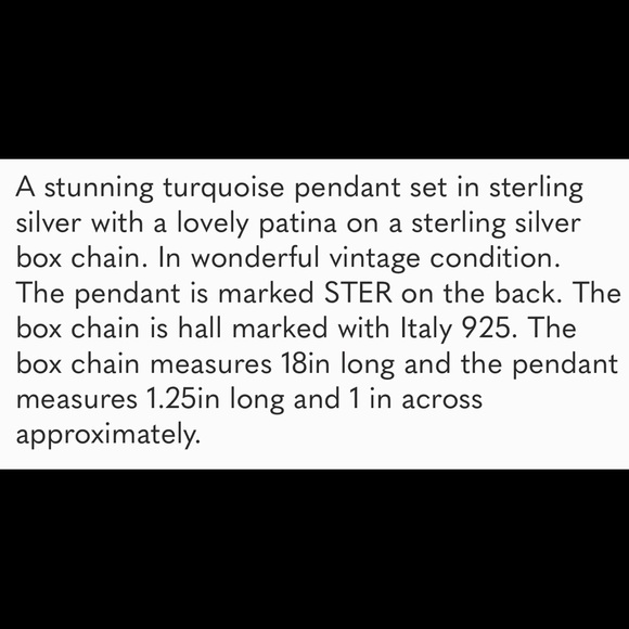 Sterling silver necklace and turquoise pendant - Picture 7 of 7